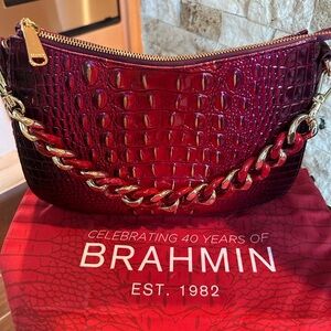 Brahmin Anniversary Red Crocodile Embossed Women's handbag